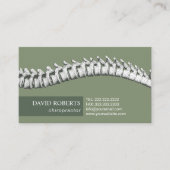 カイロプラクティックカイロプラクターセラピストセージグリーン 予約カード (正面)