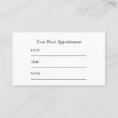 カイロプラクティックカイロプラクターセラピストプレーンブルー 予約カード (裏面)