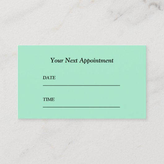 カイロプラクティックカイロプラクターセラピストミント 予約カード (裏面)