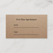 カイロプラクティックカイロプラクターセラピスト素朴クラフト 予約カード (裏面)