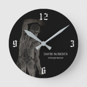 カイロプラクティックカイロプラクターマッサージスパセラピスト ラウンド壁時計 (正面)