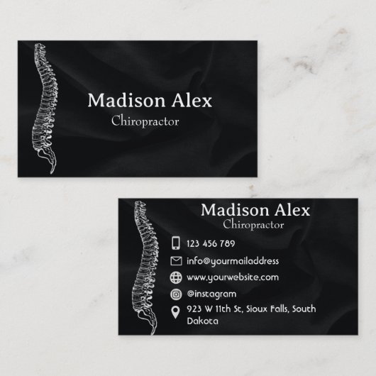 カイロプラクティックカイロプラクターマッサージスパセラピスト 名刺 (正面/裏面)