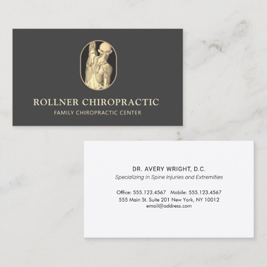 カイロプラクティックカイロプラクターマッサージセラピストスパ 名刺 (正面/裏面)