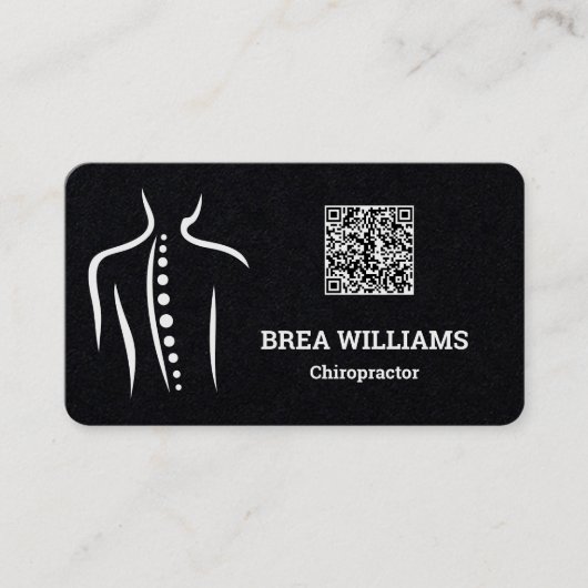 カイロプラクティックカイロプラクターマッサージセラピストQR 名刺 (正面)