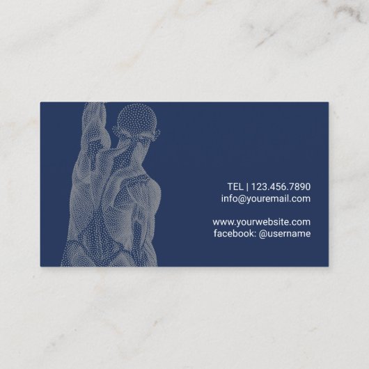 カイロプラクティックカイロプラクターマッサージセラピーネイビー 名刺 (裏面)