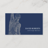 カイロプラクティックカイロプラクターマッサージセラピーネイビー 名刺 (正面)