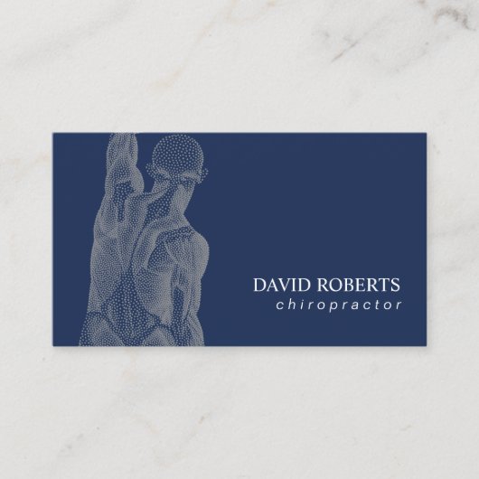 カイロプラクティックカイロプラクターマッサージセラピーネイビー 名刺 (正面)