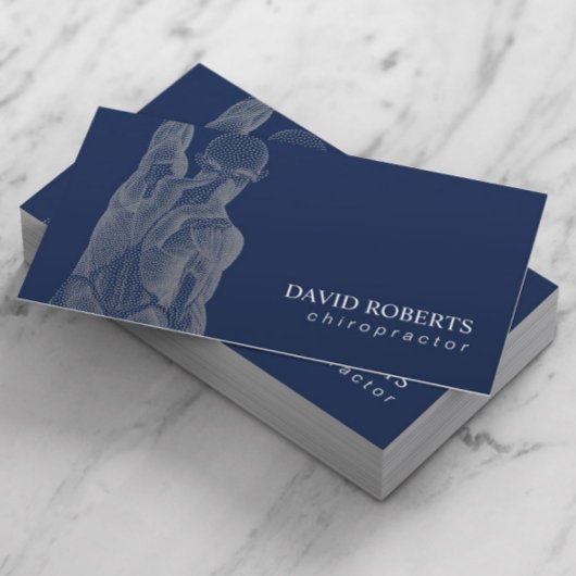 カイロプラクティックカイロプラクターマッサージセラピーネイビー 名刺