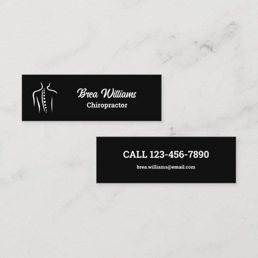 カイロプラクティックカイロプラクターマッサージ手動セラピスト スキニー名刺 (正面/裏面)
