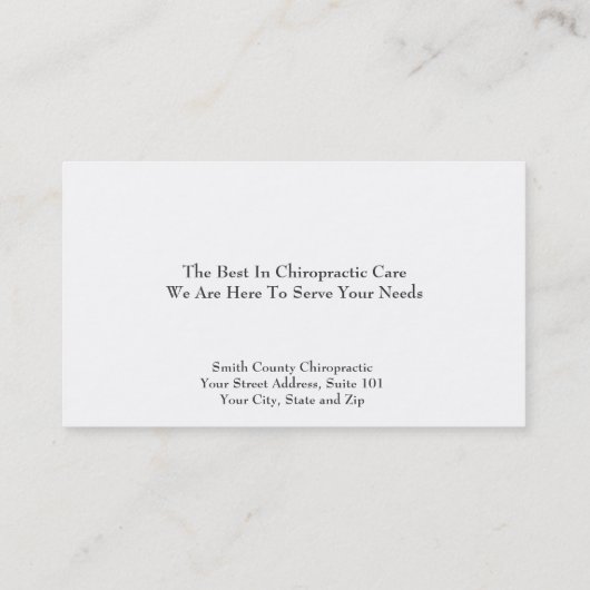 カイロプラクティックカイロプラクター名刺 名刺 (裏面)