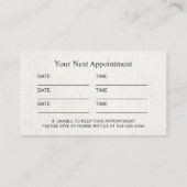 カイロプラクティックカイロプラクターX線脊椎アポイントメント 予約カード (裏面)