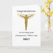 カイロプラクティックカスタムスクール名ホワイトコートセレモン カード (黄色い花)