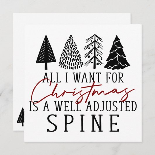 カイロプラクティッククリスマスカード、カイロプラクティックカード サンキューカード (正面/裏面)