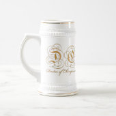 カイロプラクティックステインの金ゴールドの羊皮紙の手紙の医者 ビールジョッキ (左)