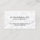 カイロプラクティックスパインロゴカイロプラクターモダン大理石 名刺 (裏面)