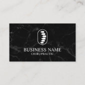 カイロプラクティックスパインロゴカイロプラクターモダン大理石 名刺 (正面)