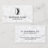 カイロプラクティックスパインロゴカイロプラクター大理石 名刺 (正面/裏面)