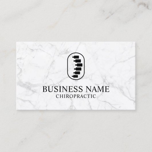 カイロプラクティックスパインロゴカイロプラクター大理石 名刺 (正面)