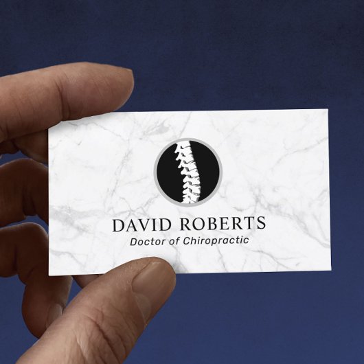 カイロプラクティックスパインロゴトレンディー大理石カイロプラクター 名刺