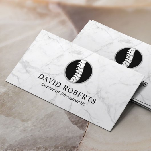 カイロプラクティックスパインロゴトレンディー大理石カイロプラクター 名刺