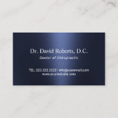 カイロプラクティックスパインロゴネイビーブルーカイロプラクター 名刺 (裏面)