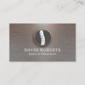 カイロプラクティックスパインロゴヴィンテージメタルカイロプラクター 名刺 (正面)