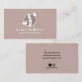 カイロプラクティックスパイン&バタフライロゴカイロプラクター 名刺 (正面/裏面)