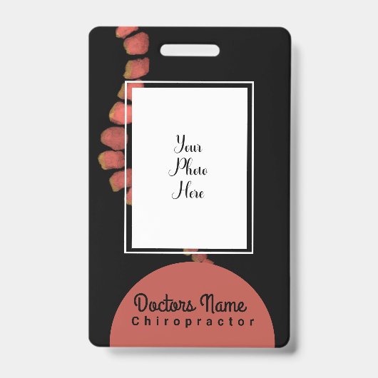 カイロプラクティックドクターカイロプラクター水彩脊椎 バッジ (表面)