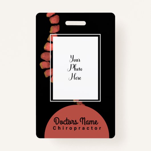 カイロプラクティックドクターカイロプラクター水彩脊椎 バッジ (正面)