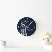 カイロプラクティックネイビーブルー解剖学カイロプラクター ラウンド壁時計 (ホーム)