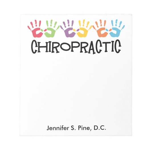 カイロプラクティックハンズメモパーソナライズされた帳 ノートパッド (正面)