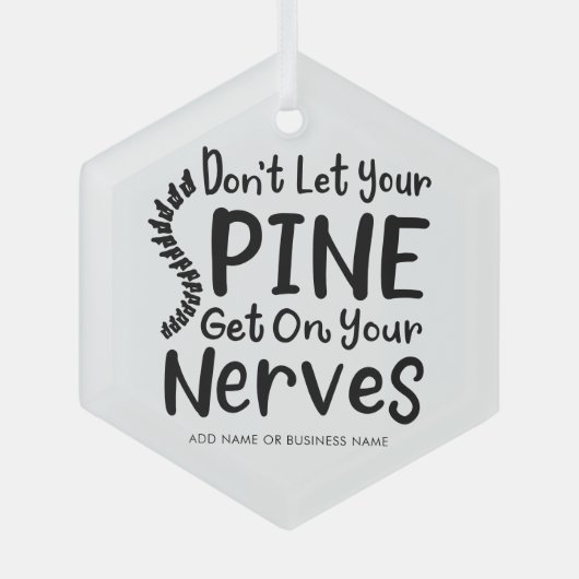 カイロプラクティックビジネスクリスマスホリデー同僚 ガラスオーナメント (正面)