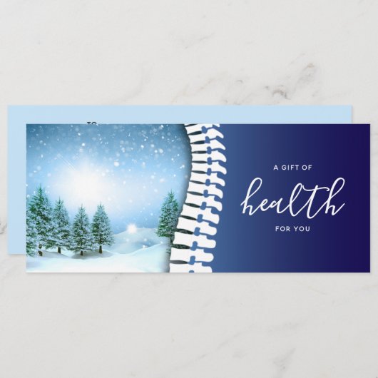 カイロプラクティックブルースパインホリデーギフト証明書 (正面/裏面)