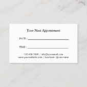 カイロプラクティックプロフェッショナルカイロプラクターセラピスト 予約カード (裏面)