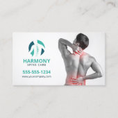 カイロプラクティックマッサージセラピーカイロプラクターティール(緑がかった色) 名刺 (正面)