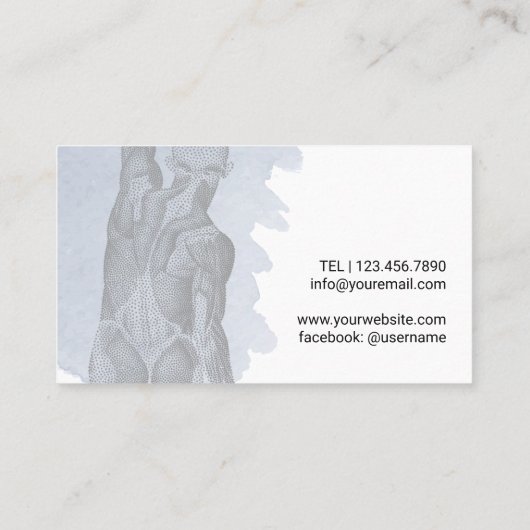 カイロプラクティックマッサージセラピー水彩 名刺 (裏面)