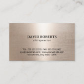 カイロプラクティックモダン金ゴールドグランジフレームカイロプラクター 名刺 (裏面)