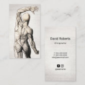 カイロプラクティックヴィンテージリネン解剖学カイロプラクター 名刺 (正面/裏面)