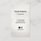 カイロプラクティックヴィンテージリネン解剖学カイロプラクター 名刺 (裏面)