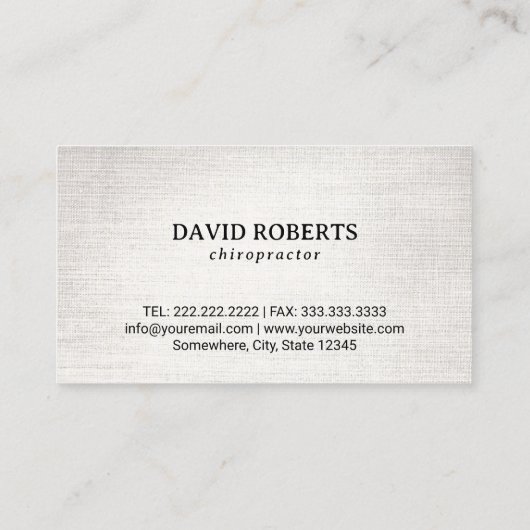 カイロプラクティックヴィンテージ脊椎セラピストカイロプラクター 名刺 (裏面)