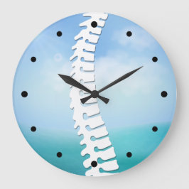 カイロプラクティック側脊柱ロゴの壁時計 ラージ壁時計