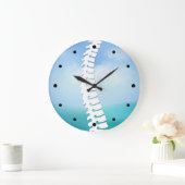 カイロプラクティック側脊柱ロゴの壁時計 ラージ壁時計 (ホーム)