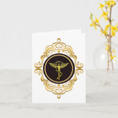 カイロプラクティック医療用シンボルカスタマイズカード カード (黄色い花)