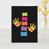 カイロプラクティック手および脊柱の空白のなカード カード (黄色い花)