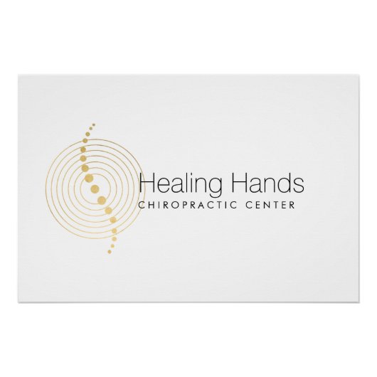 カイロプラクティック抽象芸術金ゴールド円のロゴ ポスター (正面)