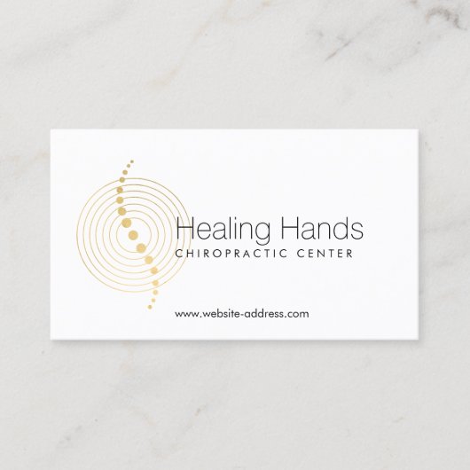 カイロプラクティック抽象芸術金ゴールド円のロゴ 名刺 (正面)