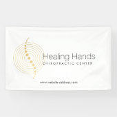 カイロプラクティック抽象芸術金ゴールド円のロゴ 横断幕 (横)