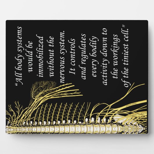 カイロプラクティック神経系引用文イーゼル フォトプラーク (正面)