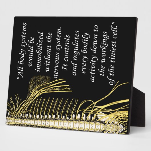 カイロプラクティック神経系引用文イーゼル フォトプラーク (側面)