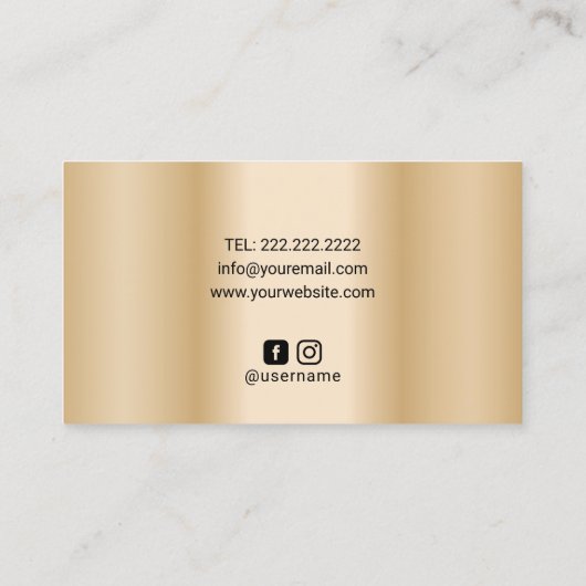 カイロプラクティック脊椎ロゴモダン金ゴールドカイロプラクター 名刺 (裏面)